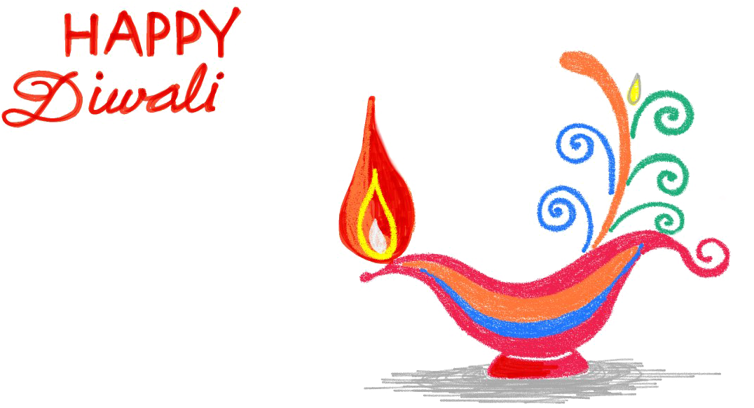 Happy Diwali Greetingwith Decorative Diya PNG with transparent background