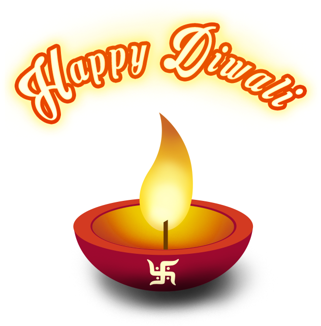 Happy Diwali Greetingwith Diya PNG with transparent background