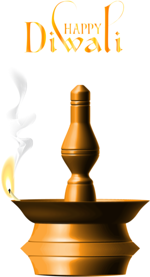 Happy Diwali Greetingwith Traditional Lamp PNG with transparent background