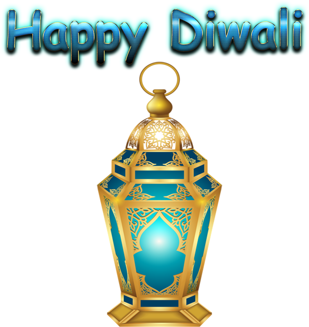 Happy Diwali Lantern Celebration PNG with transparent background