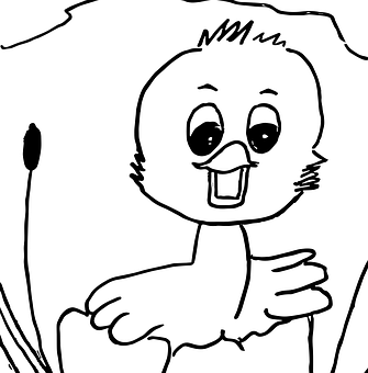 Happy Duckling Sketch PNG image with a transparent background, free high-resolution download