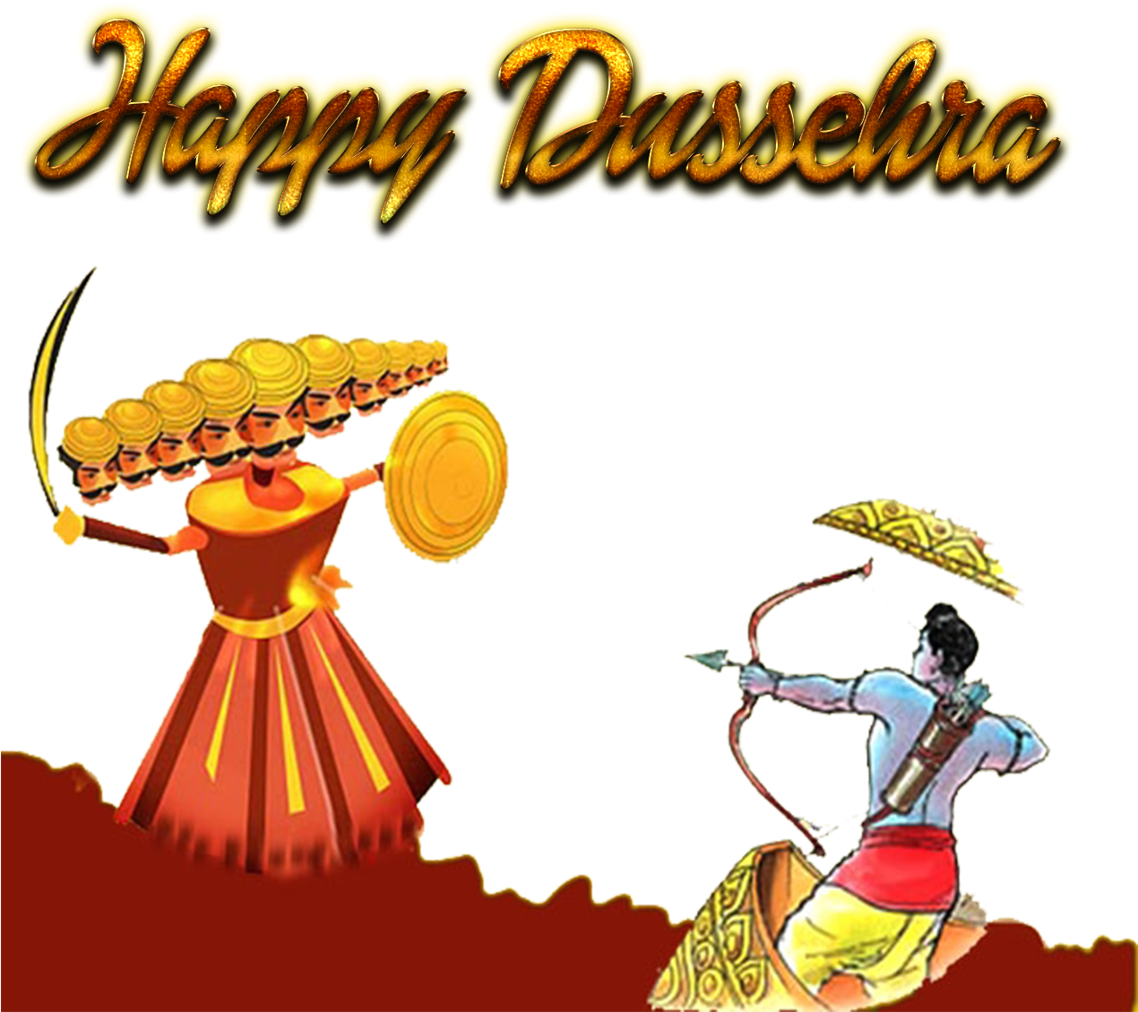 Happy Dussehra Celebration Illustration