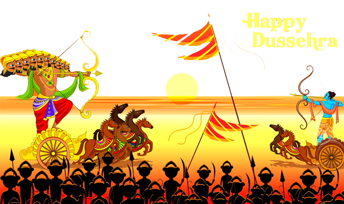 Happy Dussehra Celebration Illustration