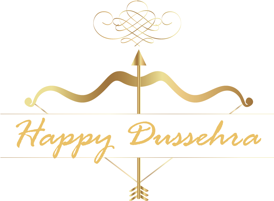 Happy Dussehra Greeting Golden Design