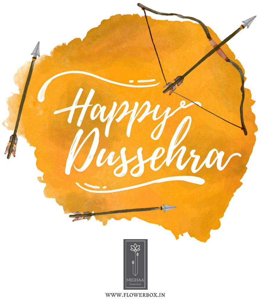 Happy Dussehra Greetingwith Bowand Arrow