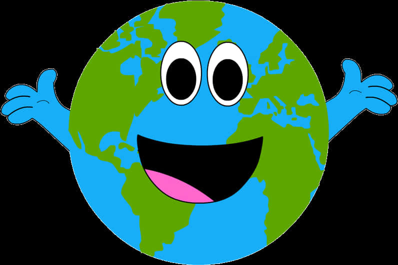 Happy Earth Cartoon Character