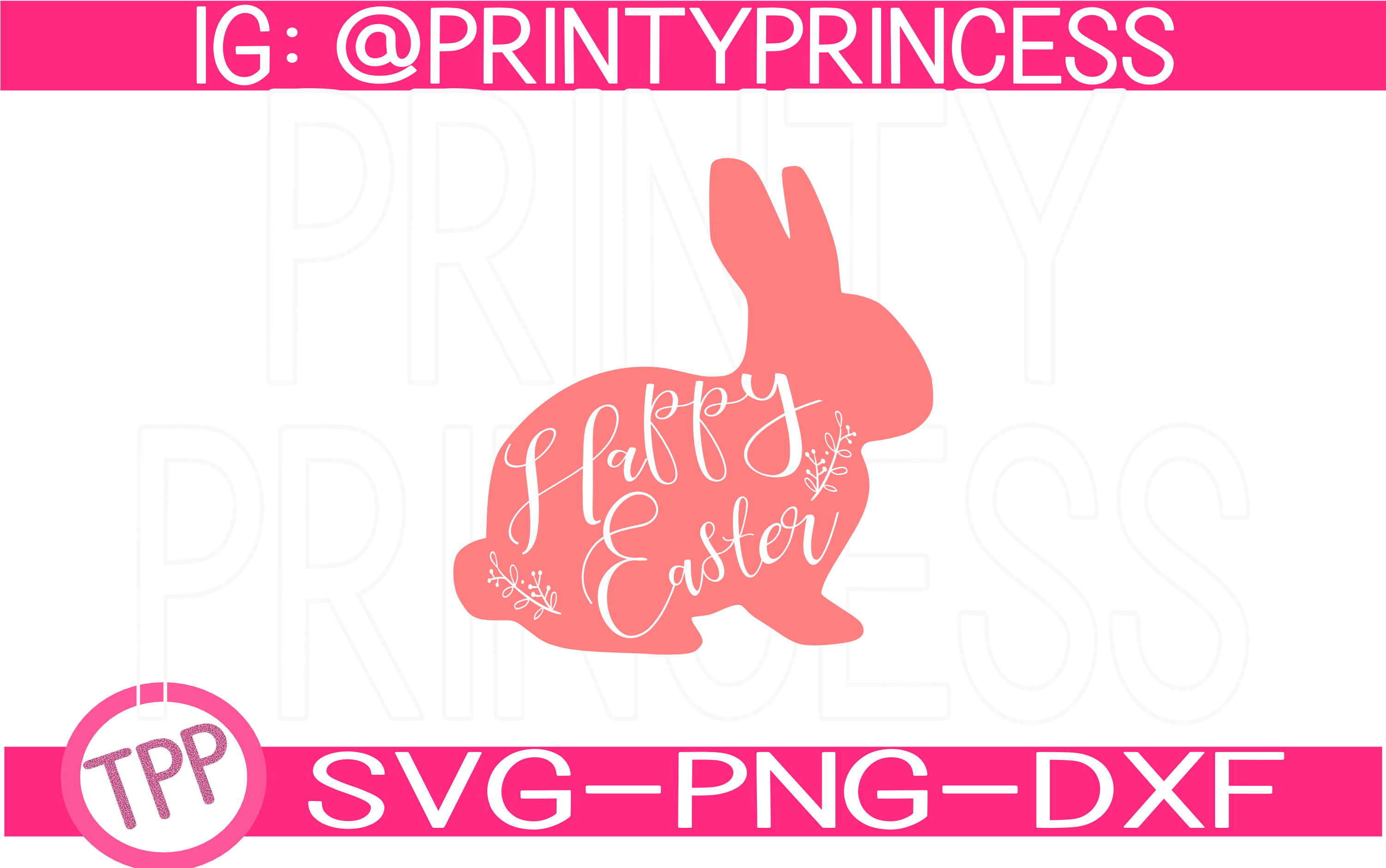 Happy Easter Bunny Svg Design File Svg Png Dxf Example - Domestic Rabbit, Transparent Png PNG with transparent background