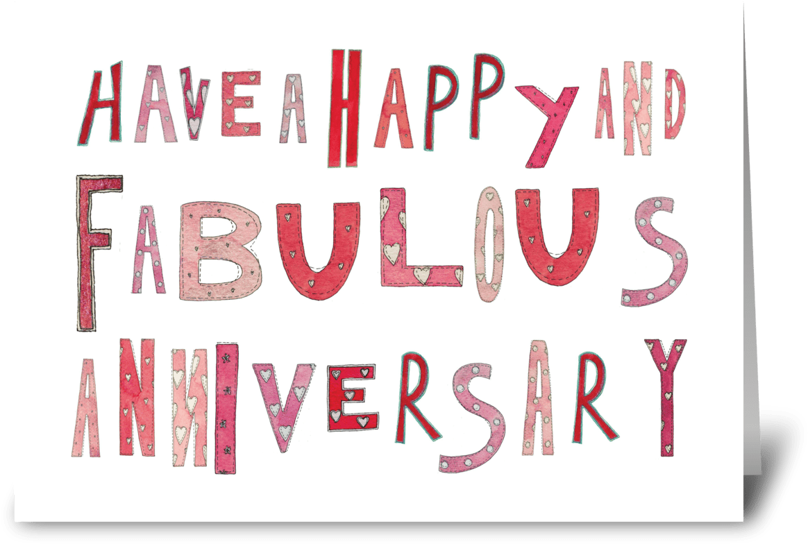 Happy Fabulous Anniversary Greeting Card - Calligraphy, HD Png Download PNG with transparent background