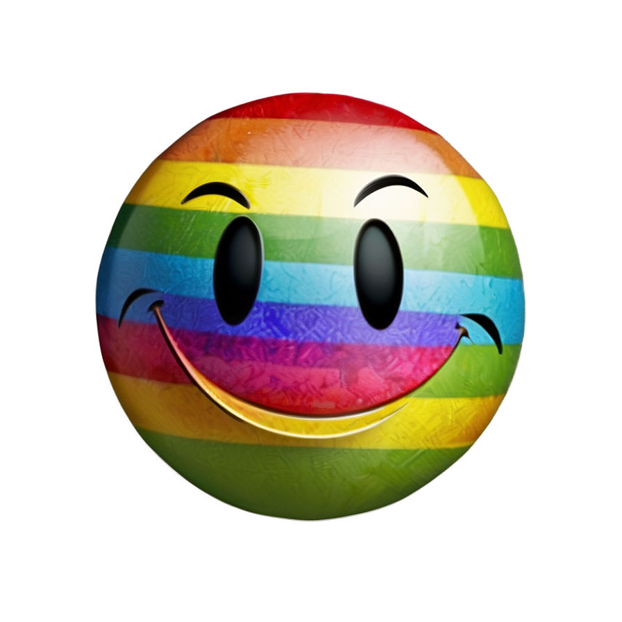 Happy Face Rainbow Emoji Png 44