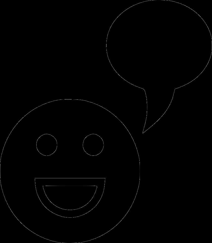 Happy Facewith Speech Bubble Outline