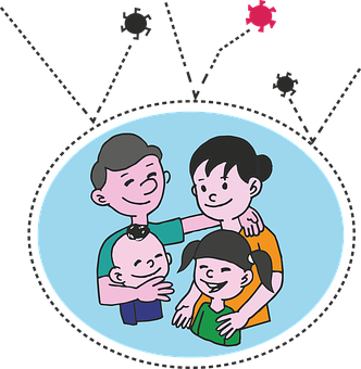 Happy Family Circle Illustration PNG with transparent background