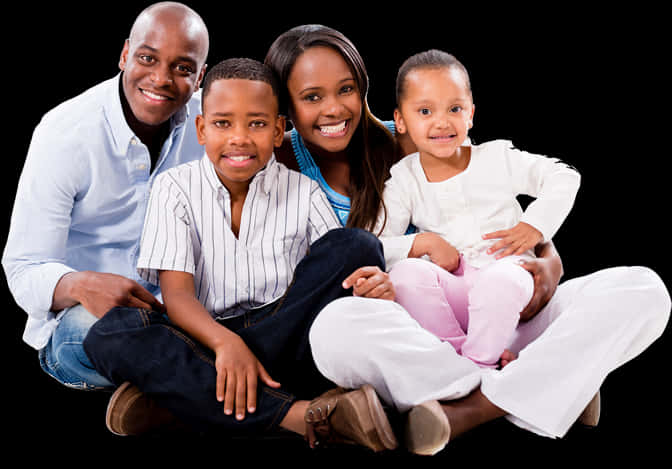 Happy Family Portrait Black Background