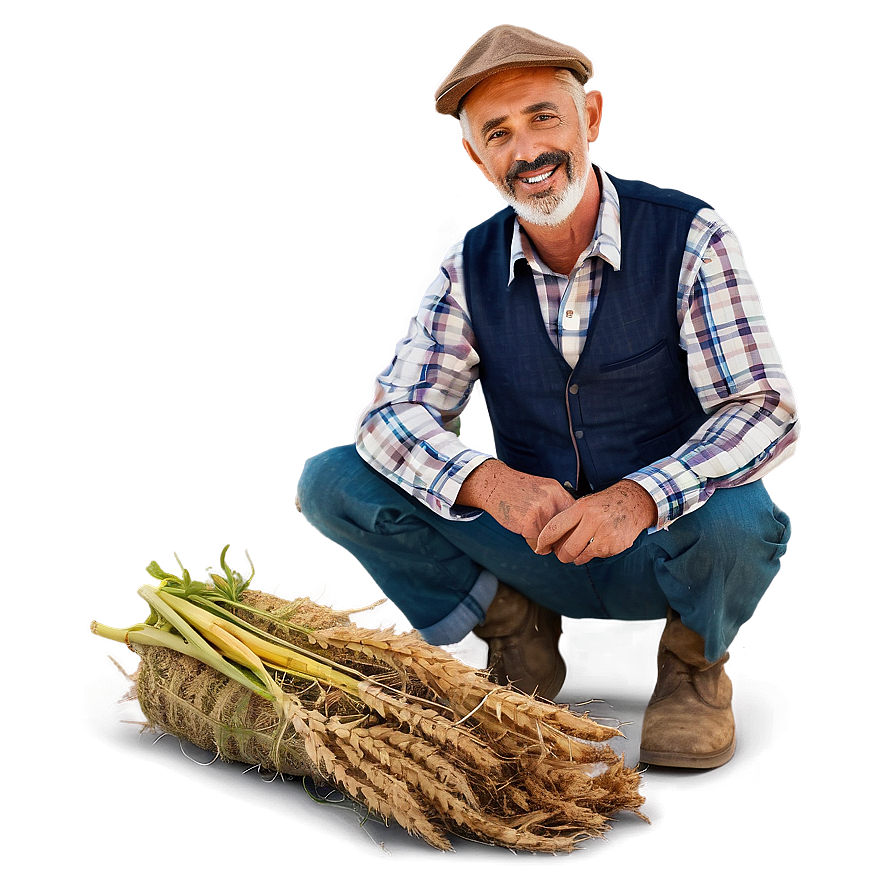 Happy Farmer Illustration PNG 05242024 PNG with transparent background