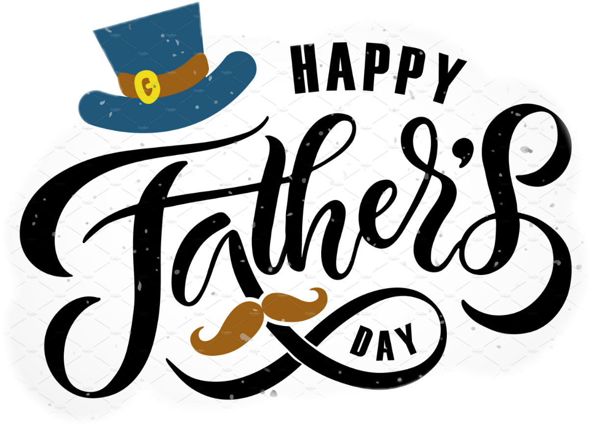 Happy Fathers Day Celebration Graphic PNG with transparent background