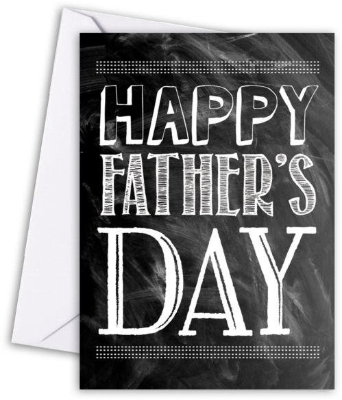 Happy Fathers Day Chalkboard Card PNG with transparent background