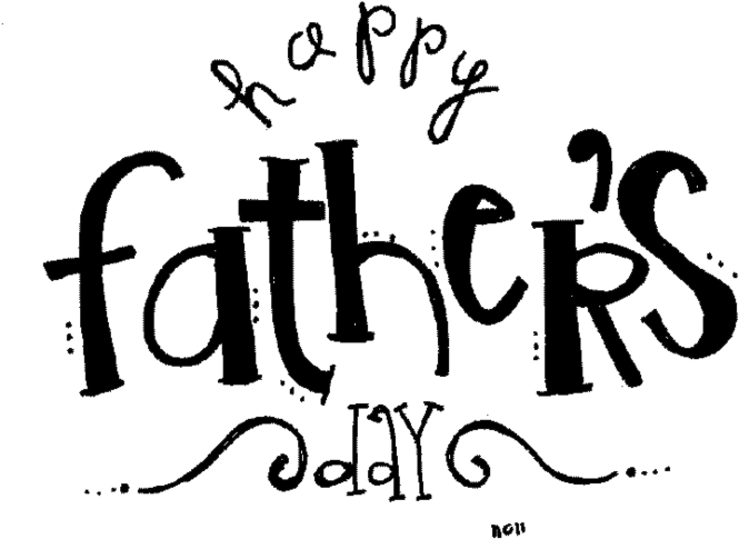 Happy Fathers Day Handwritten Text PNG with transparent background