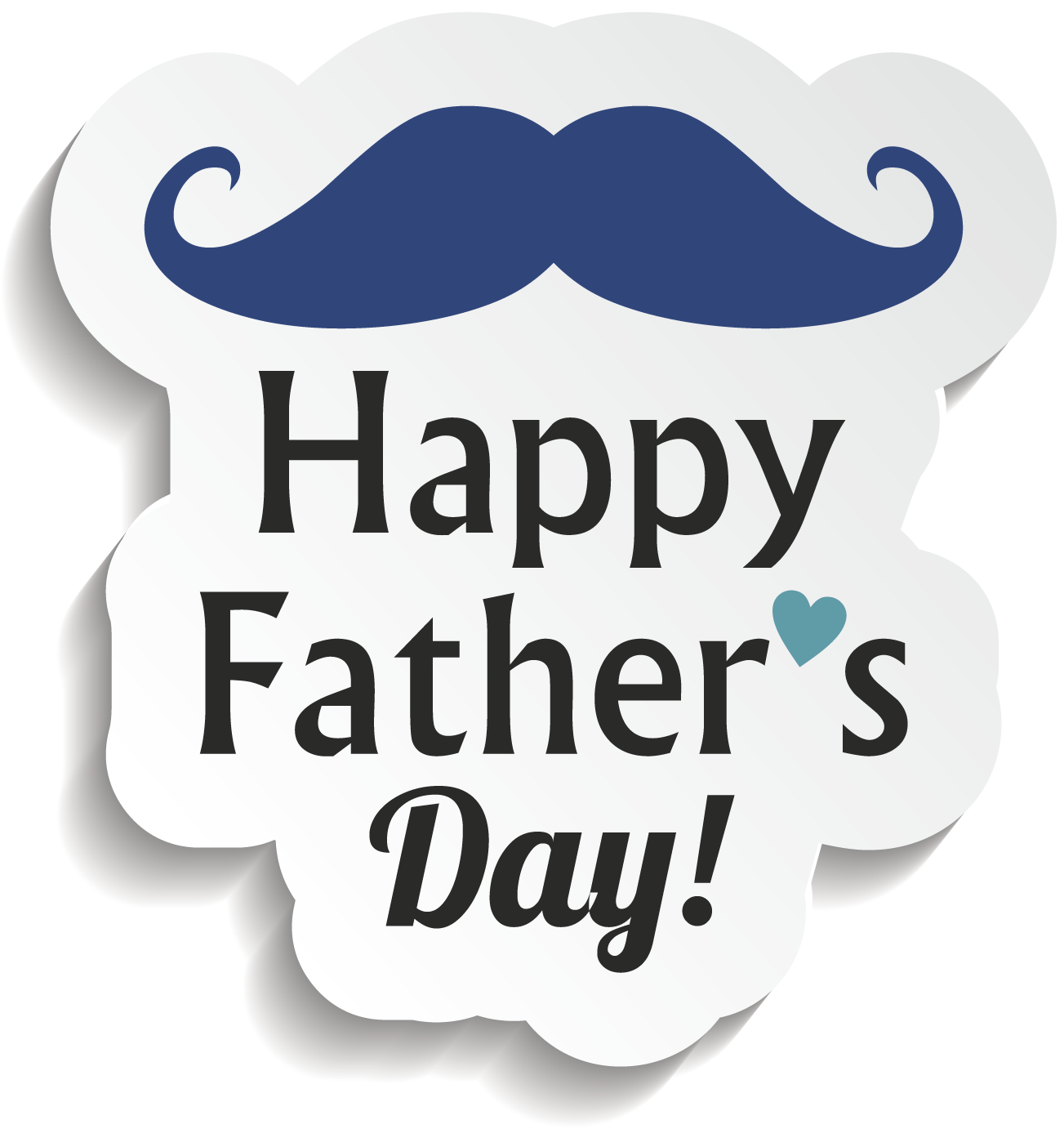 Happy Fathers Day Mustache Graphic PNG with transparent background