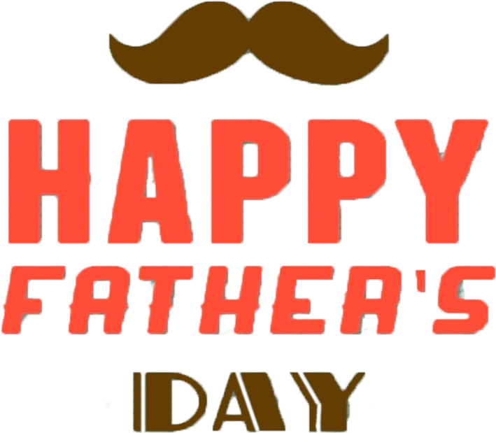 Happy Fathers Day Mustache Graphic PNG with transparent background