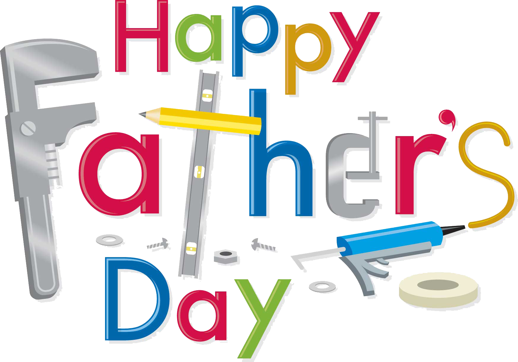 Happy Fathers Day Tools Theme PNG with transparent background