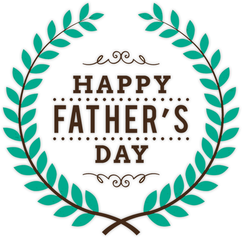 Happy Fathers Day Wreath Graphic PNG with transparent background