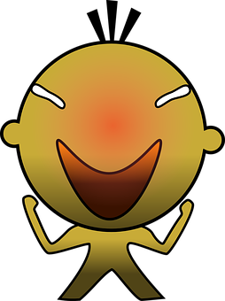 Happy Golden Cartoon Figure PNG with transparent background