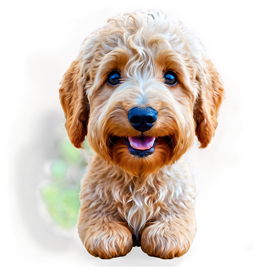 Happy Goldendoodle Face Png 93