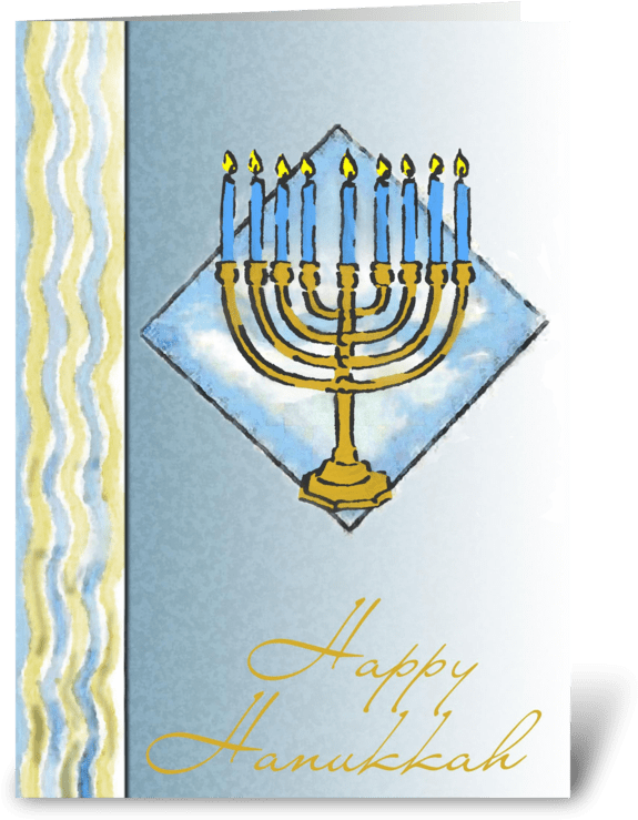 Happy Hanukkah Menorah Card Greeting Card - Hanukkah, HD Png Download PNG with transparent background