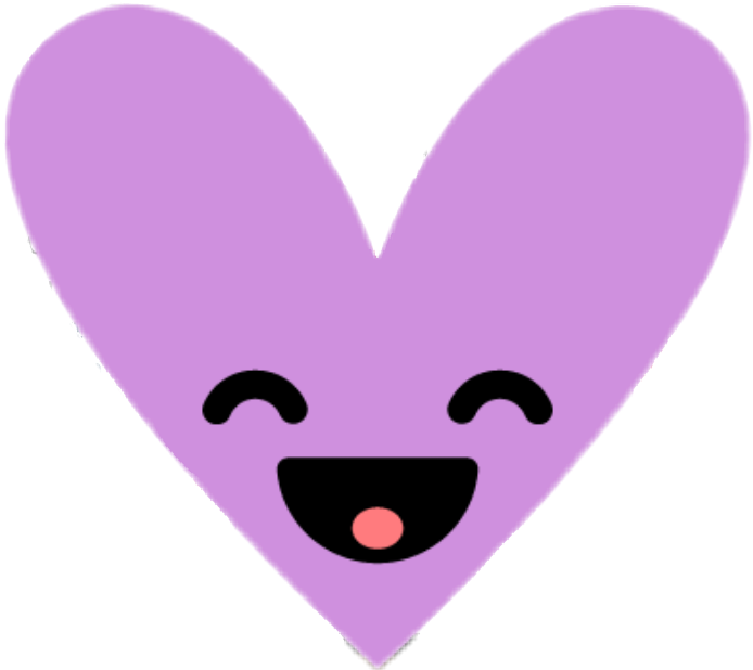 Happy Heart Cartoon Face PNG with transparent background