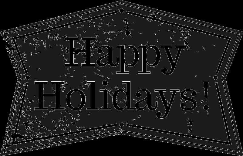 Happy Holidays Black Board Design PNG with transparent background