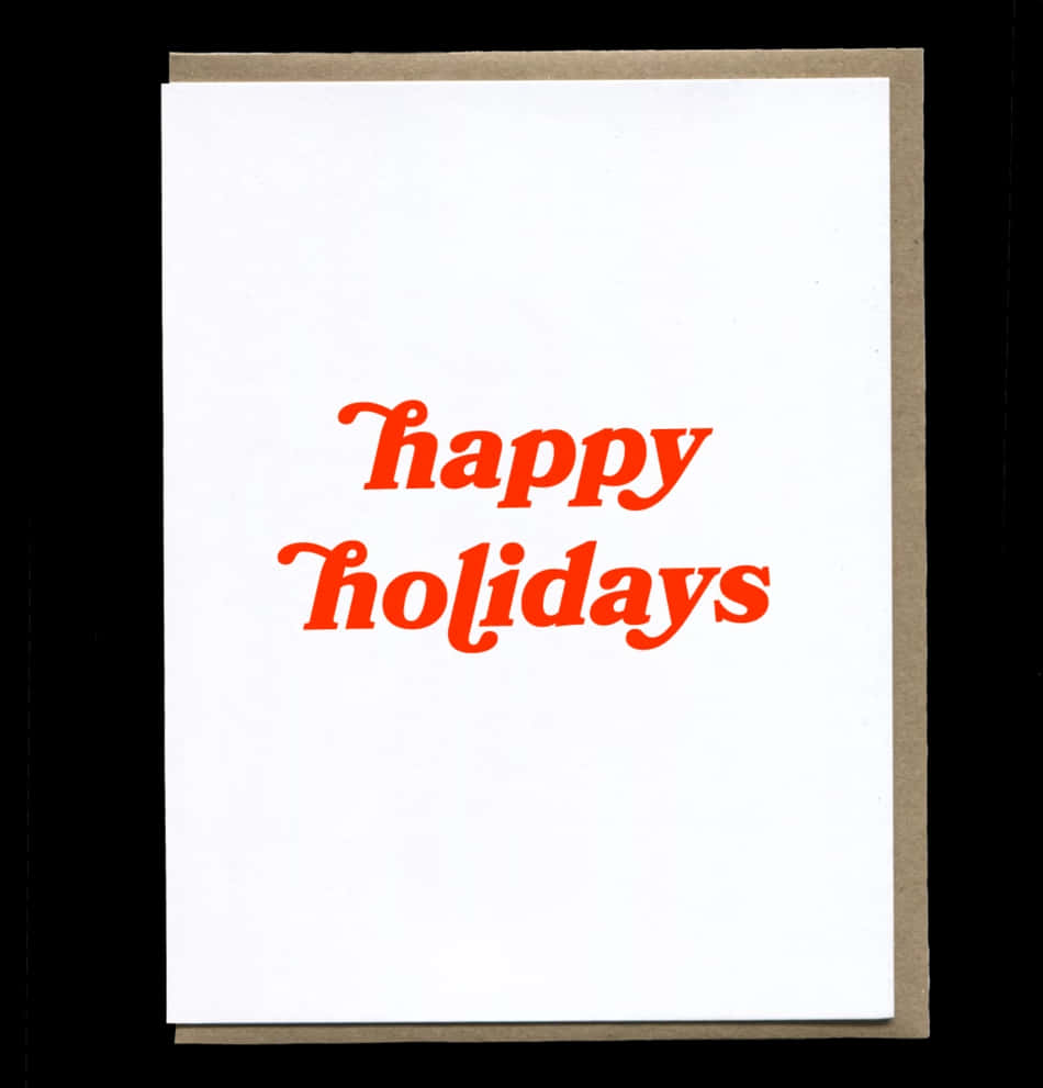 Happy Holidays Card Red Text