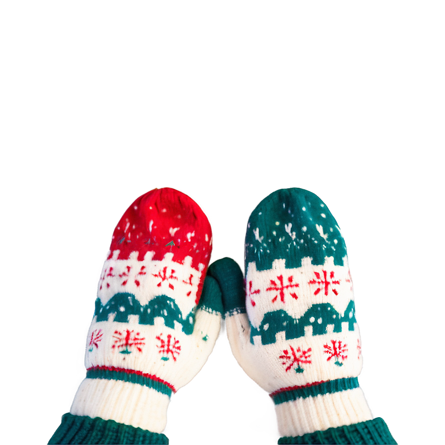 Happy Holidays Cozy Mittens Png 12