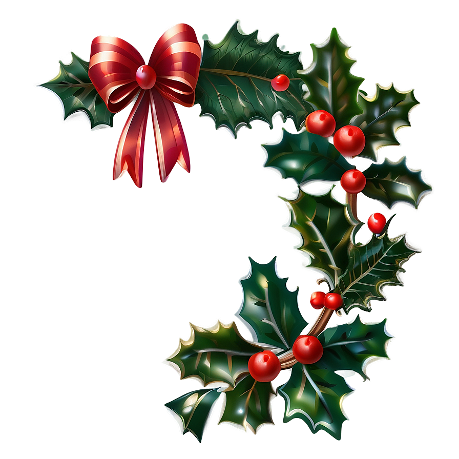 Happy Holidays Holly Decoration Png Fcd