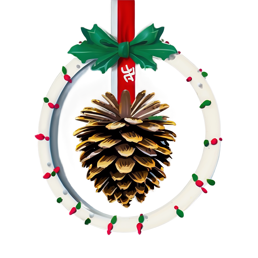 Happy Holidays Pine Cone Garland Png Kgs49