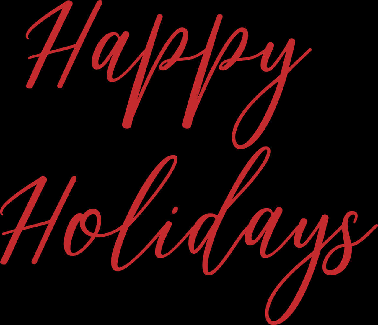 Happy Holidays Red Script PNG with transparent background