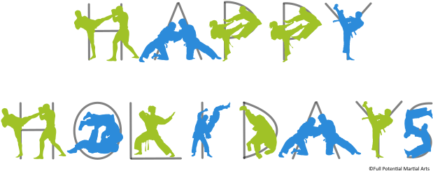 Happy Holidays Martial Arts Silhouettes - Happy Holidays Martial Arts PNG with transparent background