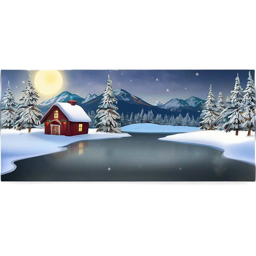 Happy Holidays Winter Scene PNG 05232024 PNG with transparent background