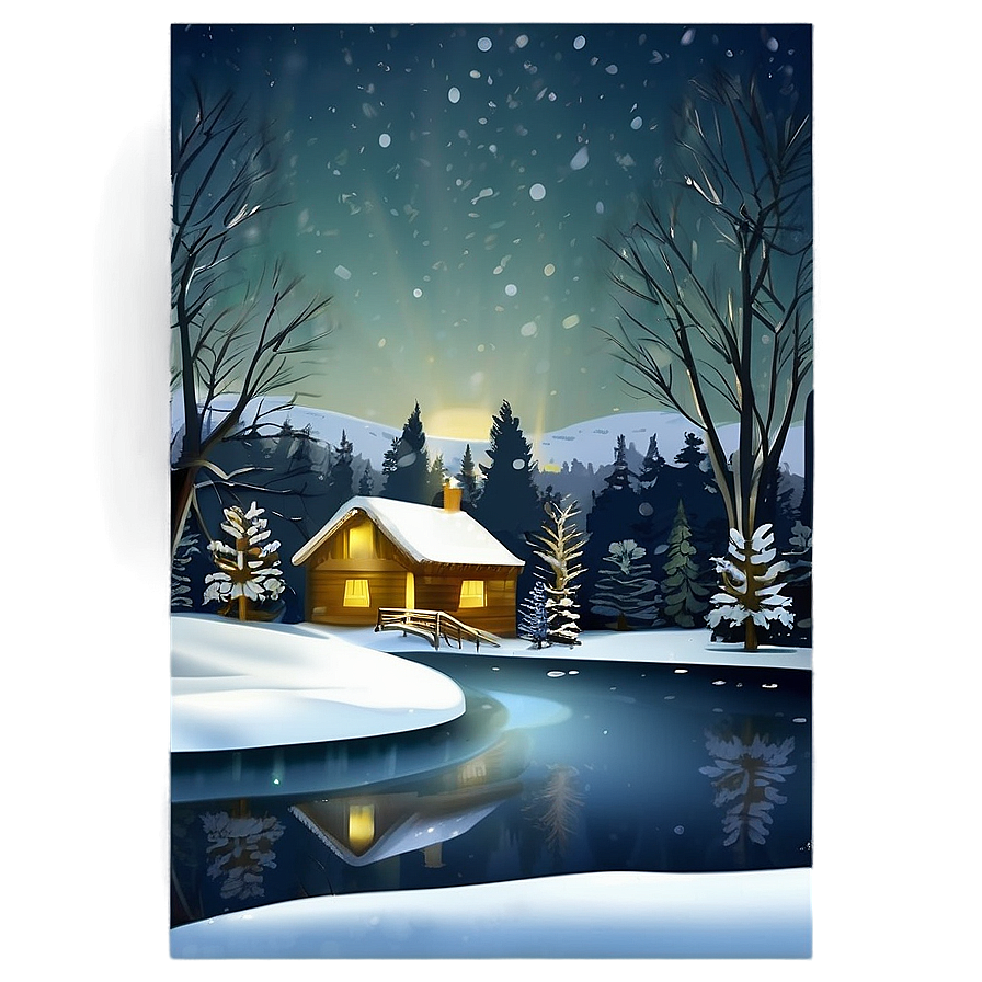 Happy Holidays Winter Scene PNG eea PNG with transparent background