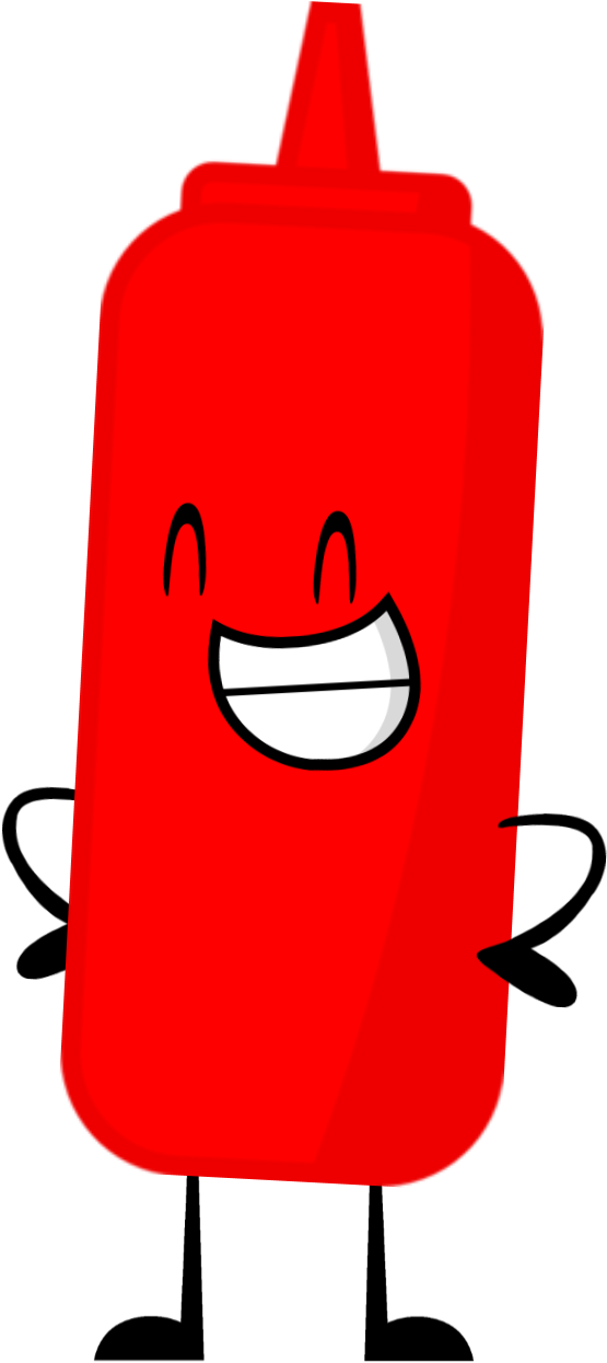 Happy Ketchup Character Cartoon