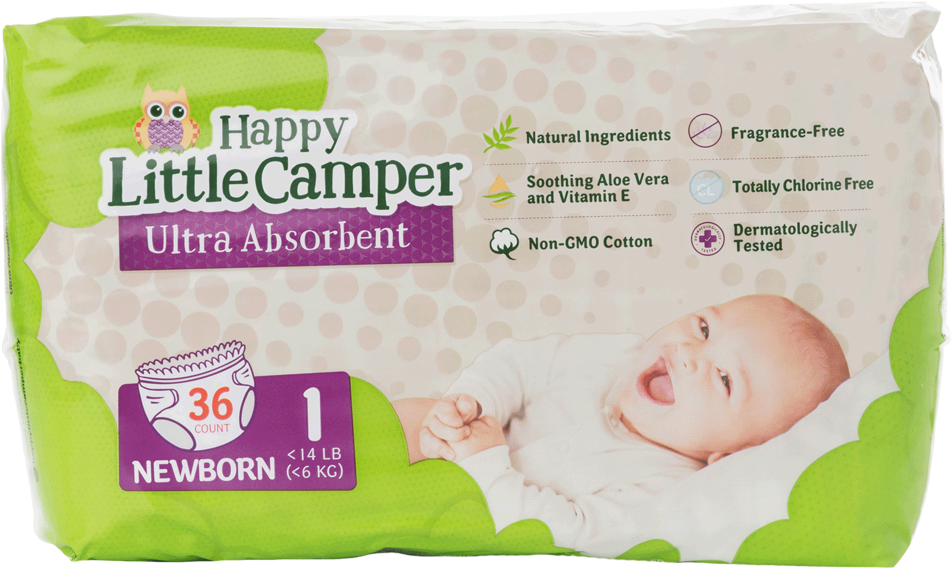 Happy Little Camper Newborn Diapers Package