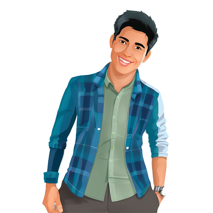 Happy Man Vector Png 06272024