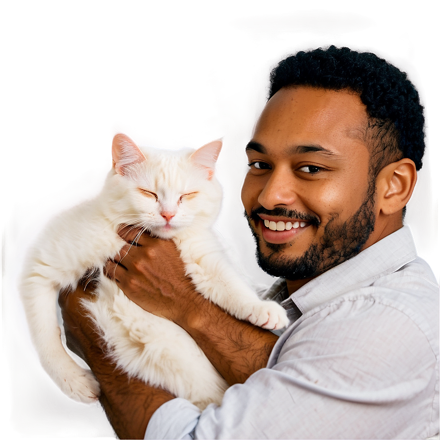 Happy Man With Pets Png Qbw89