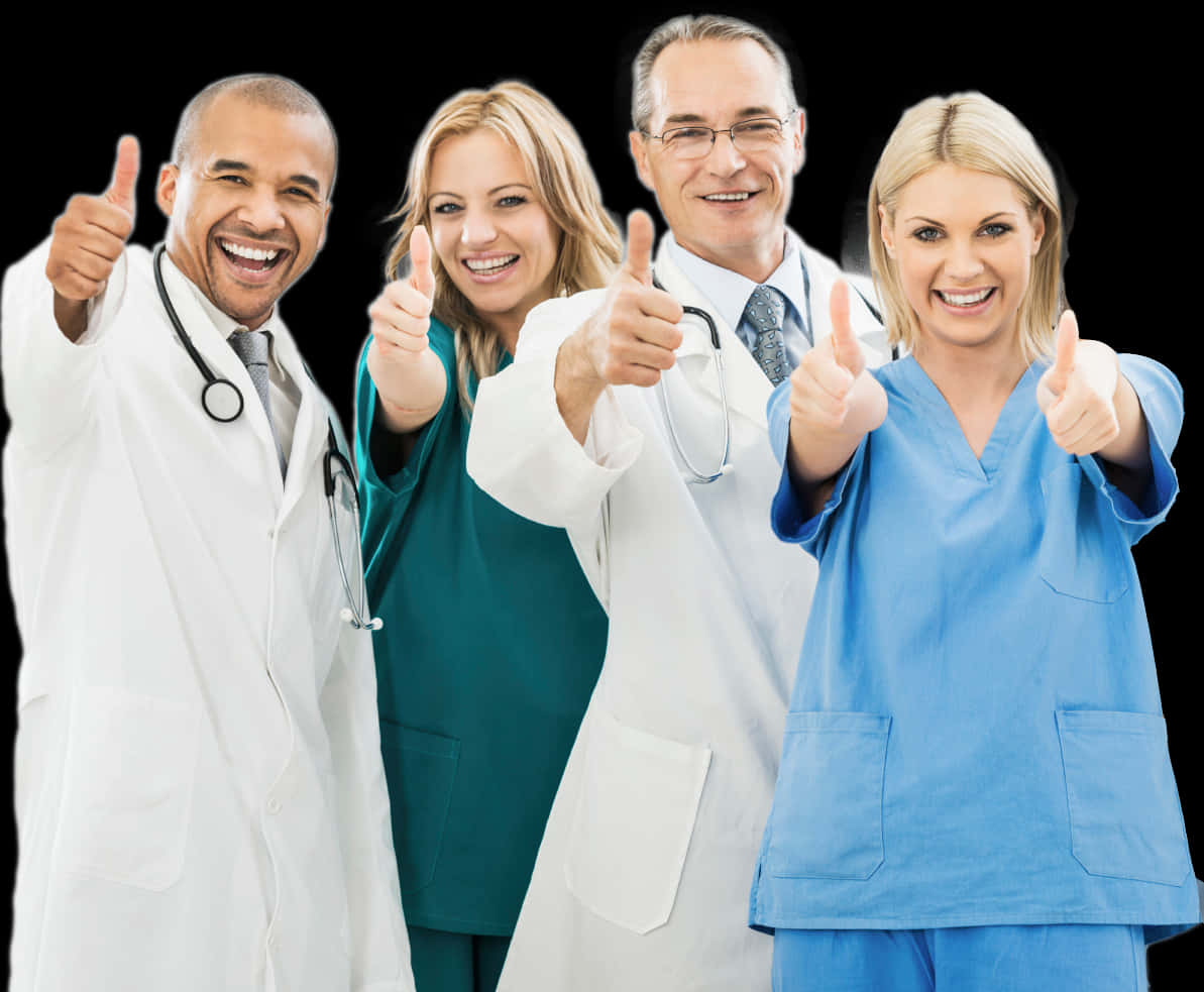 Happy Medical Team Thumbs Up