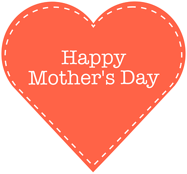 Happy Mothers Day Heart Graphic PNG with transparent background