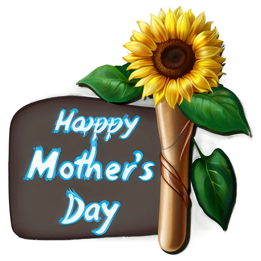 Happy Mothers Day Sunflower PNG fvu PNG with transparent background
