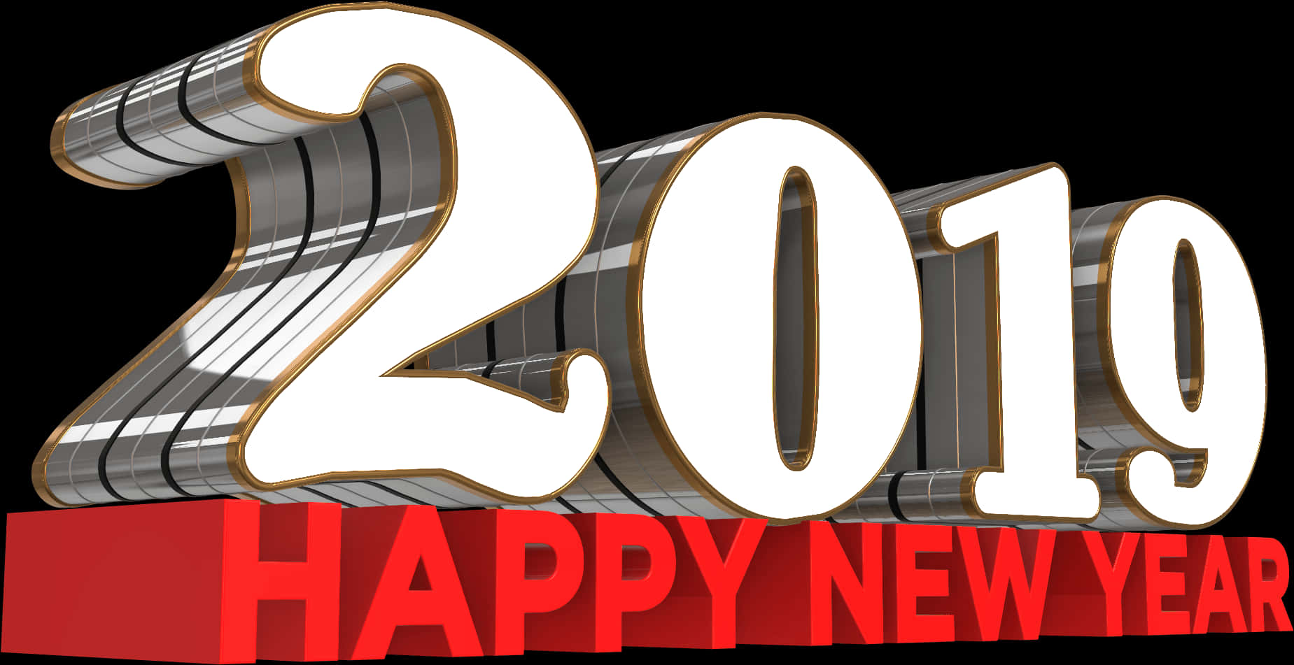 Happy New Year 2019 Free 3d Png - Illustration, Transparent Png PNG with transparent background