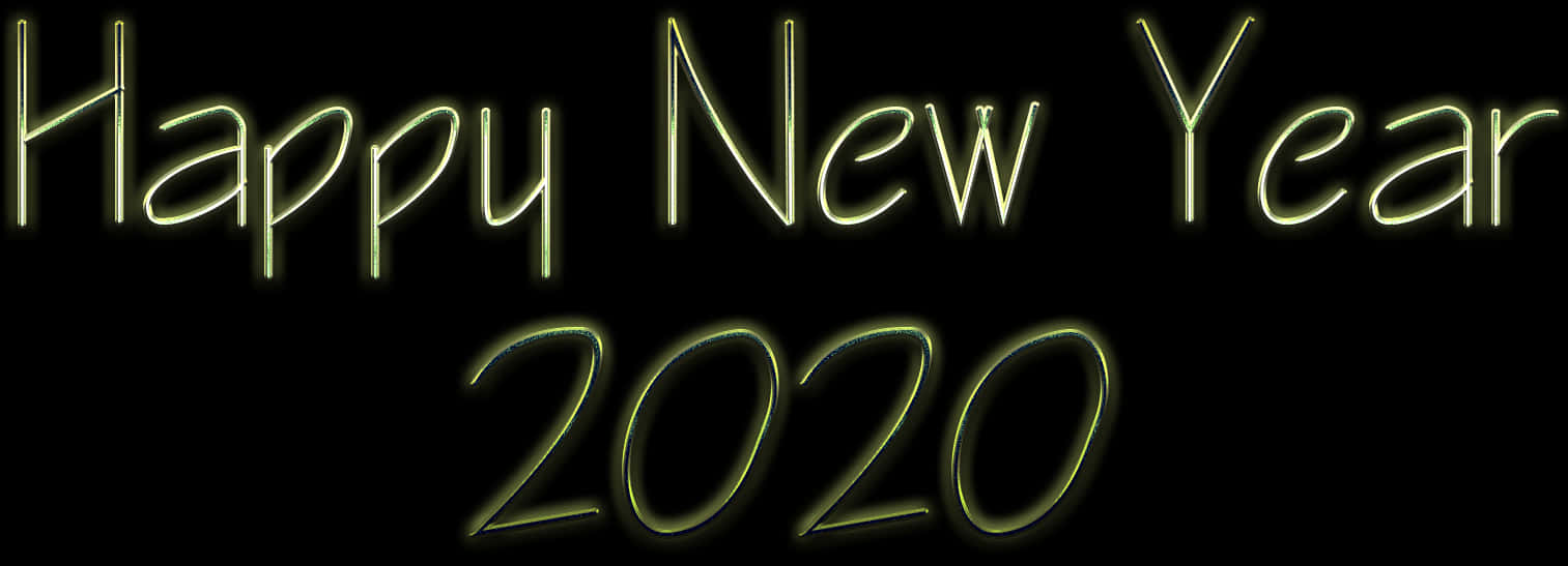 Happy New Year2020 Glowing Text