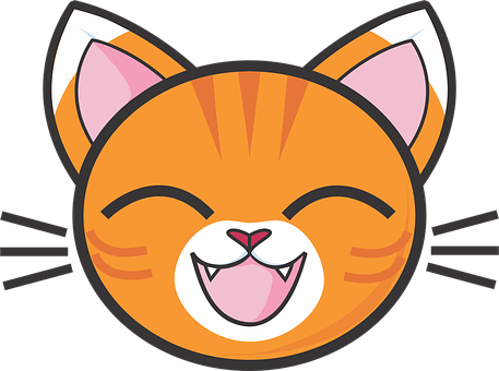 Happy Orange Cat Emoji PNG with transparent background