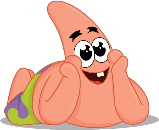 Happy Patrick Star Cartoon PNG with transparent background