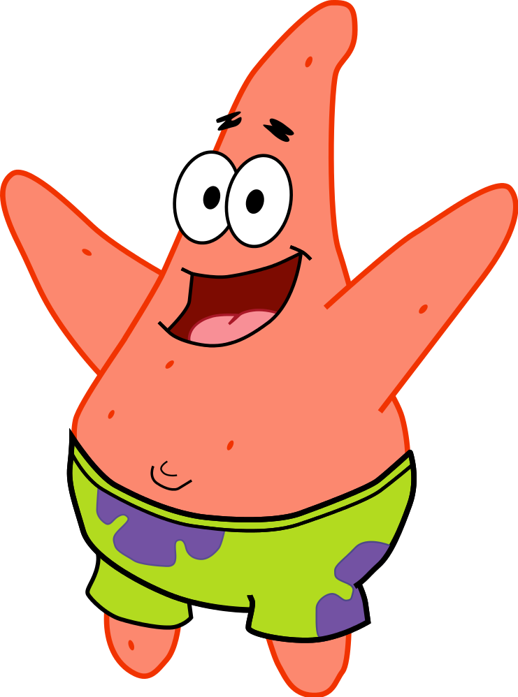 Happy Patrick Star Cartoon PNG with transparent background
