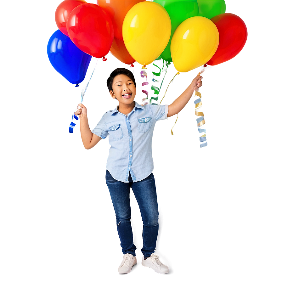 Happy Person With Balloons Png Cuc55